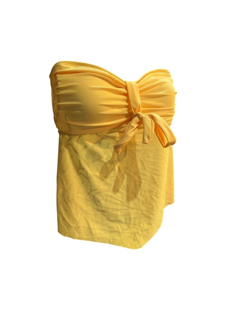 Yellow Strapless bandeau Swim Tankini Top Beachsissi Large